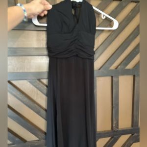 Black backless halter dress